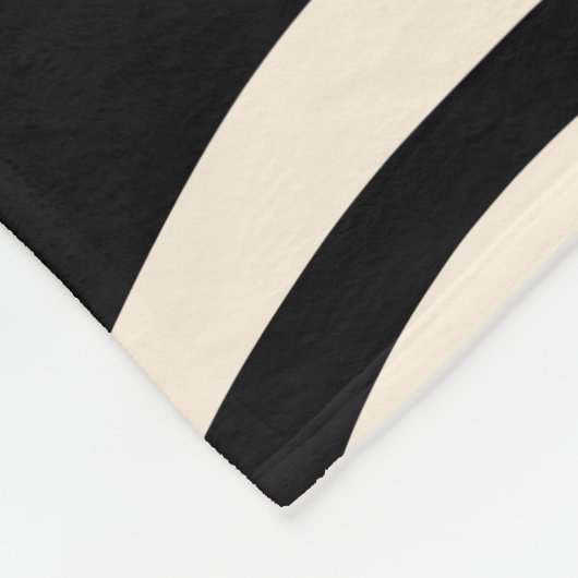 Retro Liquid Swirl Abstract Pattern Black Cream Fleecedecke (Ecke)