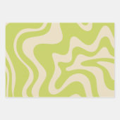 Retro Liquid Swirl Abstrakt leicht Limon beige Geschenkpapier Set (Vorderseite 2)