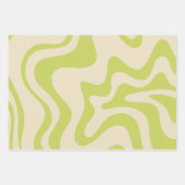 Retro Liquid Swirl Abstrakt leicht Limon beige Geschenkpapier Set (Vorderseite)