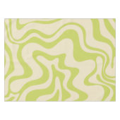 Retro Liquid Swirl Abstrakt leicht Limon beige Tischdecke (Vorderseite (Horizontal))