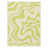 Retro Liquid Swirl Abstrakt leicht Limon beige Tischdecke (Vorderseite)