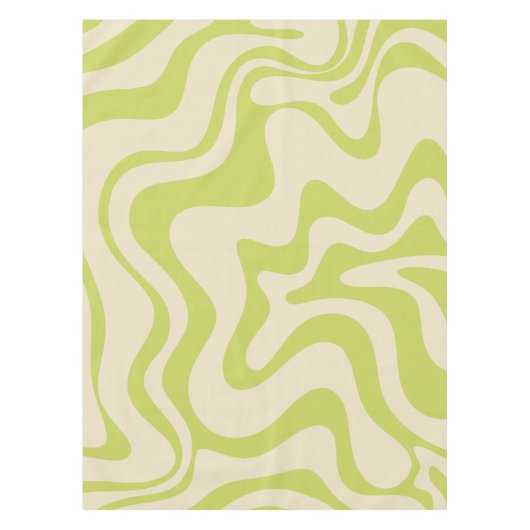 Retro Liquid Swirl Abstrakt leicht Limon beige Tischdecke (Vorderseite)