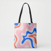 Retro Liquid Swirl Abstrakt rosa Orange Blue Tasche (Vorderseite)