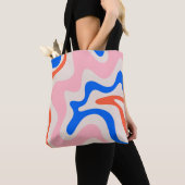 Retro Liquid Swirl Abstrakt rosa Orange Blue Tasche (Von Nahem)