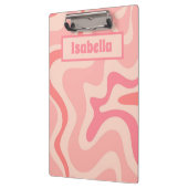 Retro Liquid Swirl Abstrakt rosa Personalisiert Klemmbrett (Links)