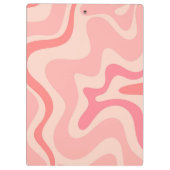 Retro Liquid Swirl Abstrakt rosa Personalisiert Klemmbrett (Rückseite)