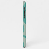 Retro Liquid Swirl Abstraktes Muster Aquamarin iPhone Hülle (Linke Seite)