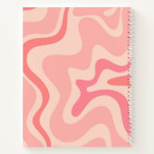 Retro Liquid Swirl Abstraktes Muster in Rosa Notizblock (Rückseite)