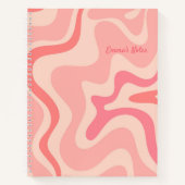 Retro Liquid Swirl Abstraktes Muster in Rosa Notizblock (Vorderseite)