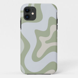 Retro Liquid Swirl Abstraktes Muster in Sage Green Case-Mate iPhone Hülle