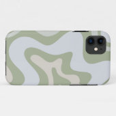 Retro Liquid Swirl Abstraktes Muster in Sage Green Case-Mate iPhone Hülle (Rückseite (Horizontal))