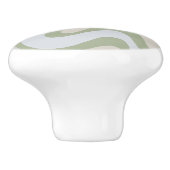 Retro Liquid Swirl Abstraktes Muster in Sage Green Keramikknauf (Seitenansicht)