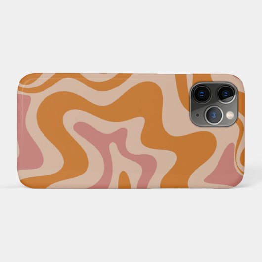Retro Liquid Swirl Abstraktes Muster Orange Pink Case-Mate iPhone Hülle (Rückseite (Horizontal))