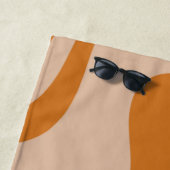 Retro Liquid Swirl Abstraktes Muster Orange Pink Strandtuch (Beispiel)