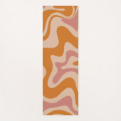 Retro Liquid Swirl Abstraktes Muster Orange Pink Yogamatte (Vorderseite)