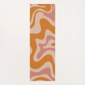 Retro Liquid Swirl Abstraktes Muster Orange Pink Yogamatte (Rückseite)