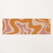 Retro Liquid Swirl Abstraktes Muster Orange Pink Yogamatte (Vorderseite (Horizontal))