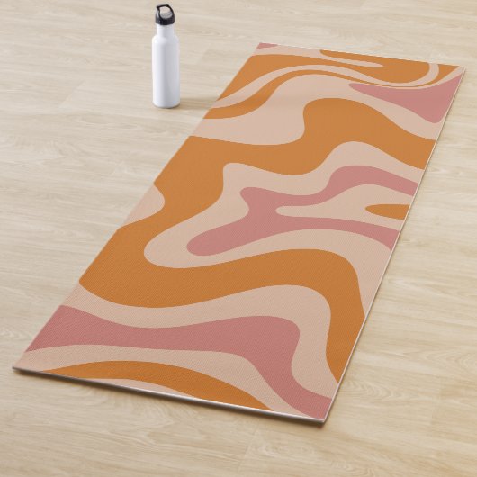Retro Liquid Swirl Abstraktes Muster Orange Pink Yogamatte (Beispiel)