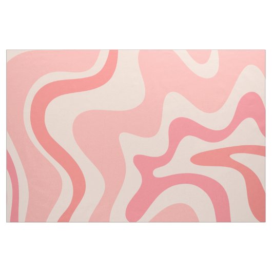 Retro Liquid Swirl Abstraktes Muster Pink Blush Stoff (Fat Quarter (45,7 x 55,9 cm))