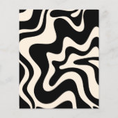Retro Liquid Swirl Abstraktes Muster Schwarze Crem (Vorderseite)