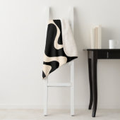 Retro Liquid Swirl Abstraktes Muster Schwarze Crem Sherpadecke (Beispiel)