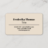 Retro Liquid Swirl Black and Cream Abstrakt Visitenkarte (Vorderseite)