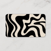 Retro Liquid Swirl Black and Cream Abstrakt Visitenkarte (Rückseite)