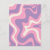 Retro Liquid Swirl Groovy Abstrakt Lila rosa Postkarte (Vorderseite)