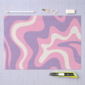 Retro Liquid Swirl Groovy Abstrakt Lila rosa Seidenpapier (Handwerk)