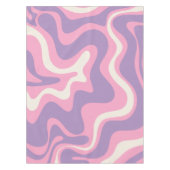 Retro Liquid Swirl Groovy Abstrakt Lila rosa Tischdecke (Vorderseite)