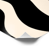 Retro Liquid Swirl Modernes Abstraktes Muster Schw Poster (Ecke)