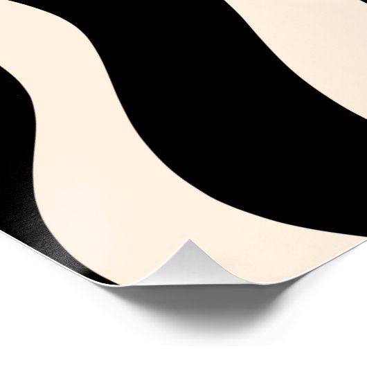 Retro Liquid Swirl Modernes Abstraktes Muster Schw Poster (Ecke)