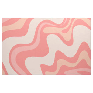 Retro Liquid Swirl Pastel Pink Abstraktes Muster Stoff