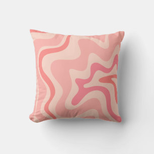 Retro Liquid Swirl Pink Abstraktes Muster Kissen