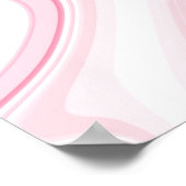 Retro Liquid Swirl Pink Painting Ästhetik Poster (Ecke)