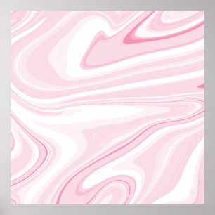 Retro Liquid Swirl Pink Painting Ästhetik Poster