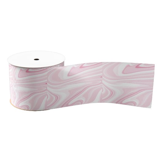 Retro Liquid Swirl Pink Painting Ästhetik Ripsband (Spule)