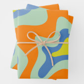 Retro Liquid Swirl Trippy Abstraktes Muster Geschenkpapier Set (Beispiel)