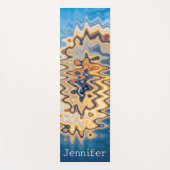 Retro Liquid Wavy Swirl Blue Yellow Pattern Name Yogamatte (Vorderseite)