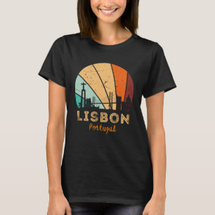 Retro Lissabon Sunset Skyline Landschaft Lissabon T-Shirt