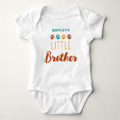 Retro Little Brother Personalisiert Hund Lover Baby Strampler (Vorderseite)