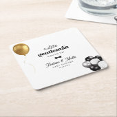 Retro Little Gentleman Balloons Boy Baby Shower Rechteckiger Pappuntersetzer (angewinkelt)