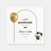 Retro Little Gentleman Balloons Boy Baby Shower Serviette (Vorderseite)