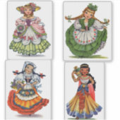 Retro Little Lady Custom Cut Vinyl Sticker (Vorderseite)