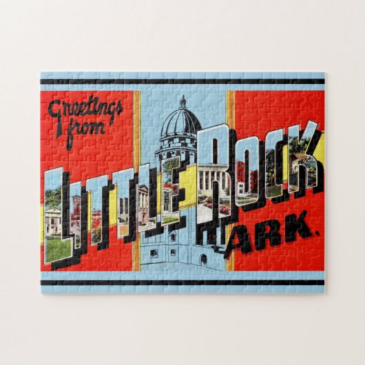 Retro Little Rock Arkansas 11x14 Puzzle (Horizontal)