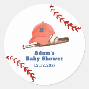 Retro Little Slugger Baseball Jungen-Baby-Party Runder Aufkleber