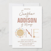 Retro Little Sunshine Einladung zum 1. Geburtstag (Vorderseite)