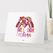 Retro Live Lagh Lesbian Rainbow Floral Heart Prix Karte (Rückseite)