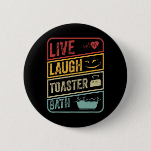 Retro Live Lagh Toaster Bath Skeletto Funny Hallo Button