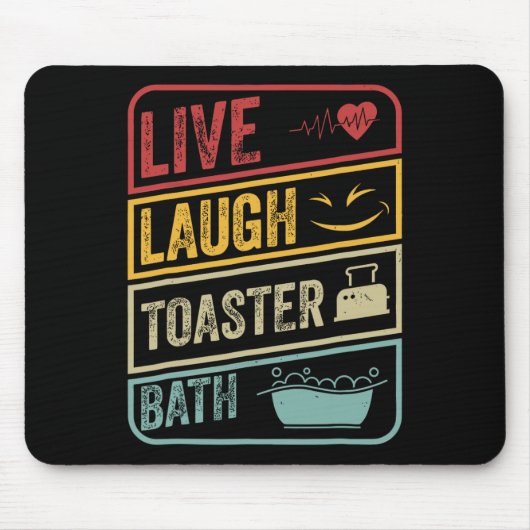 Retro Live Lagh Toaster Bath Skeletto Funny Hallo Mousepad (Vorne)